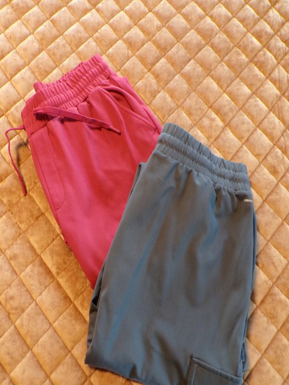 MONDETTA Women's Performance + Luxury Pant Lot of 2 Burgandy & Green Size: Med